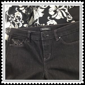 WHBM WOMENS RHINESTONE BLACK DENIM JEANS